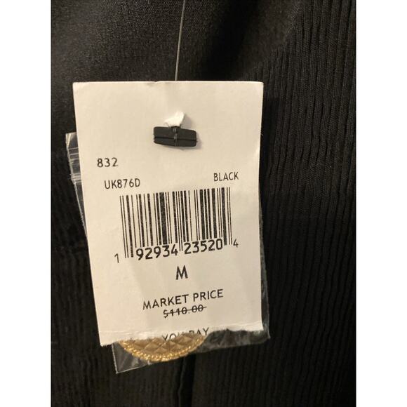 Endless Rose Women’s Black With Gold Tone Buttons Ribbed Jumpsuit Size M - Picture 8 of 8